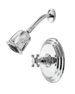 Newport Brass 3-924BP/01 Astor Shower Faucet with Single Metal Cross Handle in Forever Brass (Rough Sold Separately)