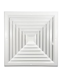 Hart & Cooley 050719 14" x 14" (Width x Height Wall Opening Size) Ceiling Diffuser A504MS Series in White