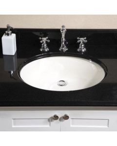 Empire L36D Lido Bathroom Vanity Top with Doors Top Finish: Uba Tuba, Bowl Configuration: Biscuit