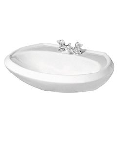 Gerber G0012514 Maxwell® Pedestal Lavatory Sink Top Only 25" X 21" in White with 4" Centers (Pedestal Sold Separately)