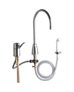 Chicago Faucets 2304-ABCP 802AVH LIP 502 Universal Deck Mounted Single Control with Side Spray