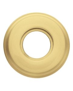 Baldwin 5028.060 Hardware Pair of Estate Rosettes for Passage Functions, Satin Brass and Brown Finish