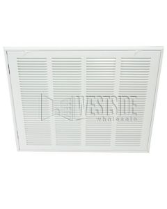 Hart & Cooley 043519 20" x 20" (Width x Height Wall Opening Size) Sidewall/Ceiling Return Air Filter Grille 673 Series in White