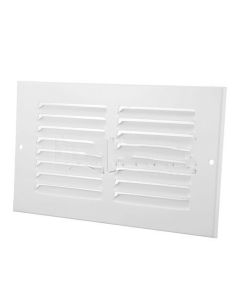 Hart & Cooley 043303 8" X 4" (Width x Height Wall Opening Size) Sidewall/Ceiling Return Air Grille 672 Series in White