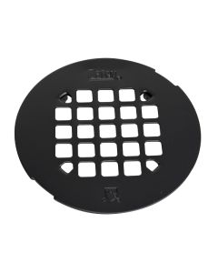 Oatey 42422 Universal 4-1/4" Diameter Snap-Tite Round Designer Strainer in Matte Black