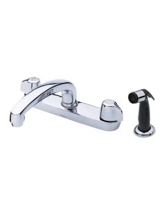 Gerber G0042516 Classics 1.75 GPM, 2-1/2" H X 9" W Two Handle Kitchen Faucet Deck Plate Mounted with Spray in Polished Chrome