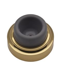 Baldwin 4274.030 Flush Bumper, Concave, Machine Screw and Expansion Shield, Polished Brass
