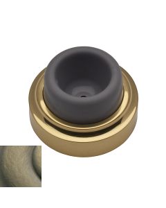 Baldwin 4274.050 Flush Bumper, Concave, Machine Screw and Expansion Shield, Satin Brass and Black