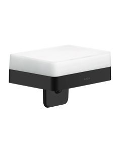 Axor 42819670 Universal Softsquare Wall Mounted Liquid Soap Dispenser with Shelf in Matte Black