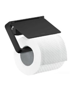 Axor 42836670 Universal Softsquare Wall Mounted Toilet Paper Holder with Cover in Matte Black