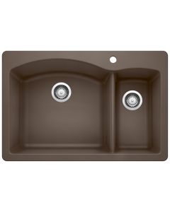 Blanco 440197 Diamond 1-1/2 Double Bowl Dual Mount Undermount Kitchen Sink in Cafe