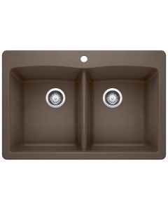 Blanco 440218 Diamond Equal Double Dual Mount Kitchen Sink in Cafe
