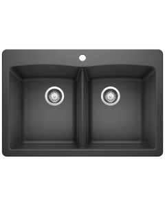 Blanco 440220 Diamond Equal Double Dual Mount Kitchen Sink in Anthracite