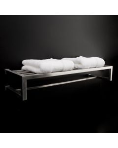 Lacava 4404-10 Quadro Wall-mount 24 1/2"W towel shelf with a towel bar made of stainless stee. in Polished Stainless Steel