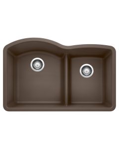 Blanco 441597 Diamond 1-3/4 Double Bowl Undermount Kitchen Sink with Low Divide in Cafe
