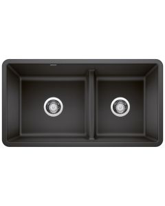 Blanco 442525 Precis Reversible 1-3/4 Double Bowl Undermount Kitchen Sink with Low Divide in Anthracite