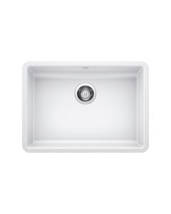 Blanco 442542 Precis 25" W X 18" L X 5-1/2" H Rectangular Undermount Single Bowl Silgranit Kitchen Sink in White