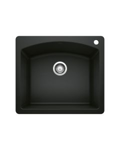 Blanco 442905 Diamond Single Bowl Dual Mount Kitchen Sink in Coal Black