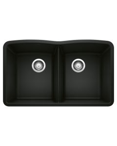 Blanco 442913 Diamond Equal Double Bowl Undermount Kitchen Sink in Coal Black