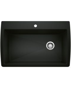 Blanco 442917 Diamond Super Single Dual Mount Kitchen Sink in Coal Black