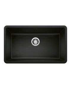 Blanco 442935 Precis 32" L X 19" W X 9" H Under Mounted Super Single Bowl Kitchen Sink without Overflow in Coal Black