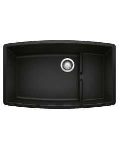 Blanco 442936 Performa Cascade Undermount Kitchen Sink with Colander in Coal Black
