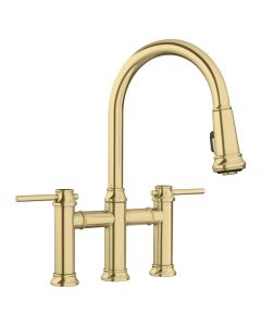 Blanco 442981 Empressa Pull-Down Bridge Faucet 1.5 GPM in Satin Gold