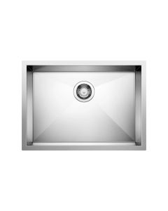 Blanco 443047 Quatrus 25" L X 18" W X 6" H Rectangular Undermount Single Basin Stainless Steel Kitchen Sink without Drain Set in Satin Polished