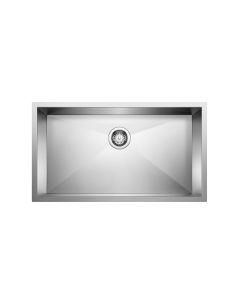 Blanco 443052 Quatrus 32" L X 18" W X 9" H Rectangular Undermount Single Basin Kitchen Sink in Stainless Steel Brushed