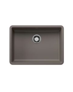Blanco 443119 Precis 25" W X 18" L X 5-1/2" H Rectangular Undermount Single Bowl Silgranit Kitchen Sink in Volcano Gray
