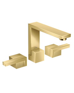 Axor 46051991 Edge 1.2 GPM Deck Mounted Diamond Cut Widespread Bathroom Faucet 130 without Pop-Up Drain in Polished Gold Optic
