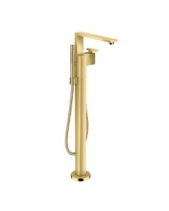 Axor 46441991 Edge 36" Height Floor Mounted Tub Filler Trim with 1.75 GPM Hand Shower Diamond Cut in Polished Gold Optic (Rough In Sold Separately)