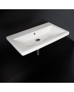 Lacava 4651-01-002 Sottile Wall mount porcelain lavatory with overflow,one faucet hole.Unfinished back. W:29 1/2", D: 17 3/4", H: 5 1/2" in White