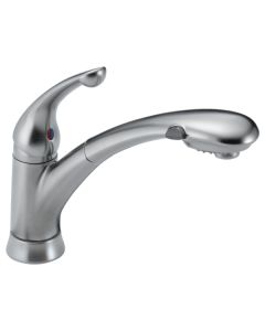 Delta 470-AR-DST Signature Pullouts Single Handle Pull-Out Kitchen Faucet In Arctic Stainless