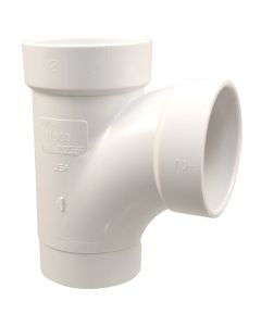 PVC DWV LP403-020 2" Sanitary Street Tee (Spg × Hub × Hub) 