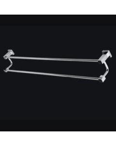 Lacava 4906-CR Kubista Wall-mount double towel bar made of chrome plated brass.W: 24 1/2”D: 4 1/2” in Polished Chrome