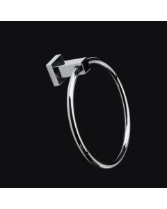 Lacava 4920-CR Kubista Wall-mount 6 3/4"W towel ring made of chrome plated brass in Polished Chrome