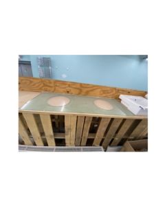Vitraform 502-C-P-N-66-A-8-C Clear Polished Glass Counter Top 66" W x 23" D and 3/4" Thick Glass with 15" Double Round Basins