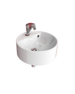 Flaminia 5050/42S-W Twin Set 42 Single Hole Wall Hung Round Basin with Overflow in White