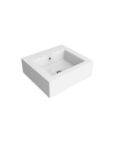 Flaminia 5052-W Acquagrande 60 23.6" W X 22" L X 7.87" H Countertop Wall Hung Basin with Overflow & Arranged for Three Faucet Holes in White