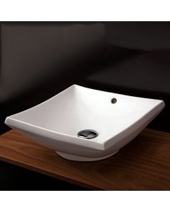 Lacava 5069-001 Quadrotto Vessel porcelain lavatory with an overflow, 16 3/8"W, 16 3/8"D, 6"H. in White