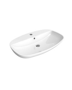 Flaminia 5081-W Nuda 85 Countertop Wall Hung Basin with Overflow & Arranged for Three Faucet Holes in White