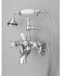 Cheviot 5100-BN 5100 SERIES Wall-Mount Tub Filler - Cross Handles - Porcelain Accents
