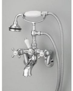 Cheviot 5100-PN 5100 SERIES Wall-Mount Tub Filler - Cross Handles - Porcelain Accents