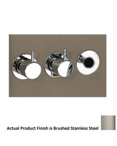 Vola 5101AP-40 3/4" Thermostatic One Handle Mixer with Attached Outlet Socket and Rosette Trim Kit in Brushed Stainless Steel (Rough Sold Separately)