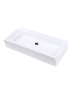 Lacava 5103-00-001G Luce 36-1/4" W X 15" D X 6-1/4" H Vanity-Top or Vessel Solid Surface Sink with No Holes in Gloss White
