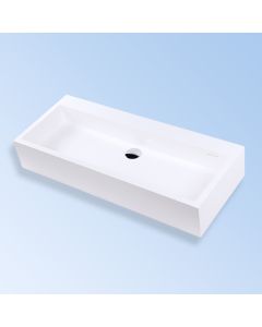 Lacava 5103-01-001G Luce 36 1/4" W x 15" D x 6 1/4" H Vanity-Top or Vessel Sink Made of Solid Surface with An Overflow in Gloss White