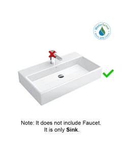 Villeroy and Boch 5133U5S3 Memento  Bathroom sink 31" (Ground) Rectangle in White Alpin
