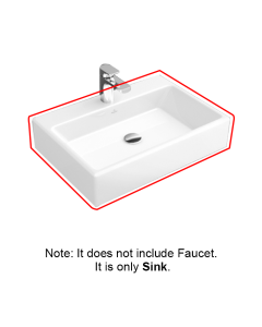 Villeroy and Boch 5135U401 Memento 19-5/8" L X 16-1/2" W Surface Mounted Bathroom Sink without Faucet Hole in White Alpine