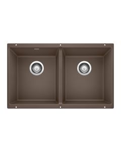 Blanco 516323 Precis Equal Double Bowl Undermount Kitchen Sink in Cafe